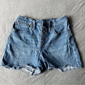 Madewell High Rise‎ Button-Fly Blue Jean Shorts